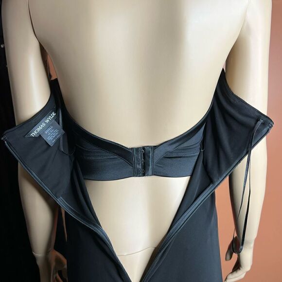 Thomas Wylde Cocktail Dress Gown Strapless Maxi Black - Picture 12 of 12